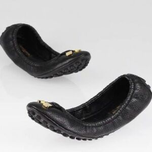Louis Vuitton Black Leather Ballet Flats